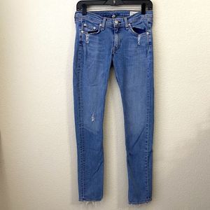 Rag & Bone Jeans Ripped Distressed Skinny EVERTON Wash Size 28 W1502K520EVE